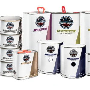 Pack Carrosserie Complet – Mastics + Apprêt HS + Vernis HS + Diluant + Dégraissant
